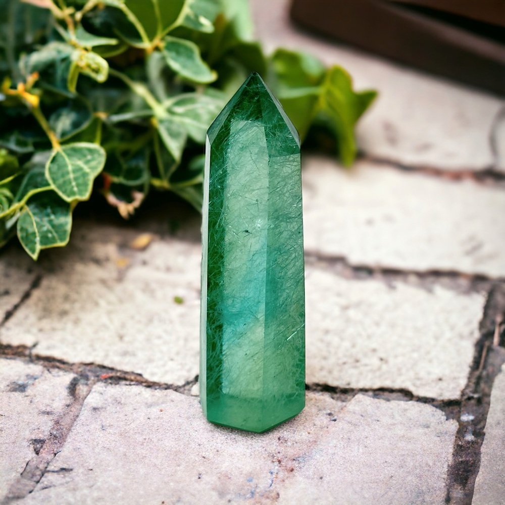 RARE Elestial Monatomic Green Andara Crystal Tower Heart Chakra Healing